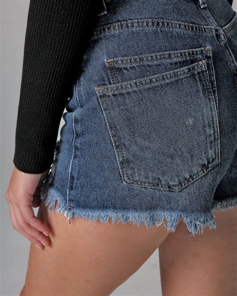 Riachuelo Short Jeans Feminino Hot Pant Destroyed Denim M Dio Pool By Riachuelo