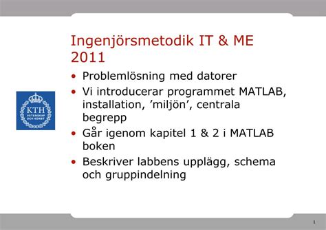 PPT Ingenjörsmetodik IT ME 2011 PowerPoint Presentation free