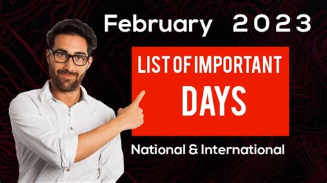 February 2023 Full List Of Important National And International Days