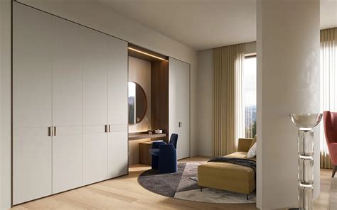 Light Grey Wardrobe In Leather Textured Pvc Finish Oppolia