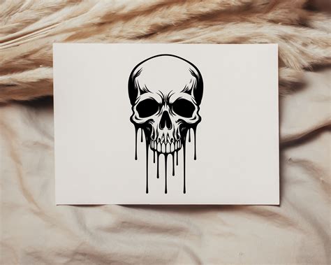 Dripping Skull Svg Dripping Skull Svg Bundle Skull Svg Ink Etsy