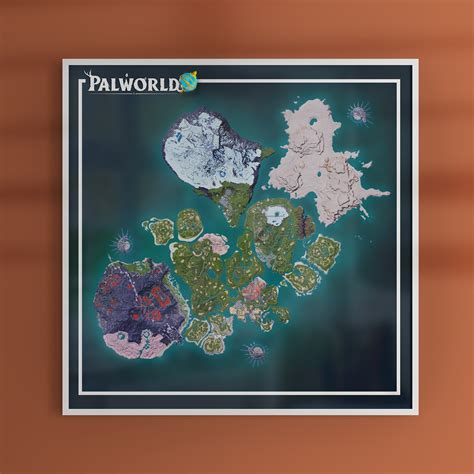 palworld high resolution map poster print wall hanging video game etsy uk