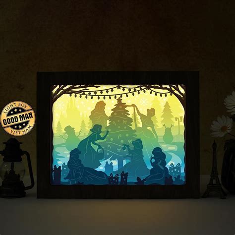 Disney Princess Christmas Paper Cut Light Box File Cricut File 2