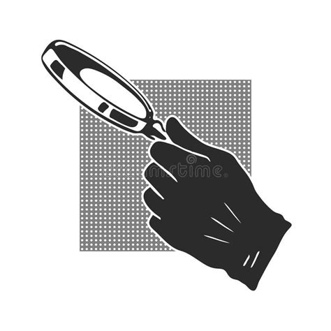 Male Detective With A Magnifying Glass In His Hand Stock Vector