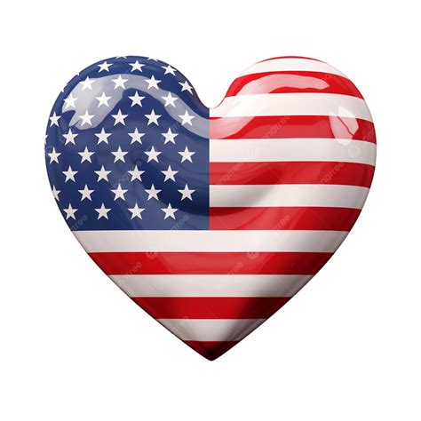 Usa Flag In 3d Heart Png Vector Psd And Clipart With Transparent