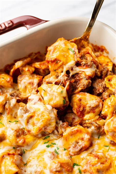 Baked Tortellini Tomato And Meat Sauce • Salt And Lavender
