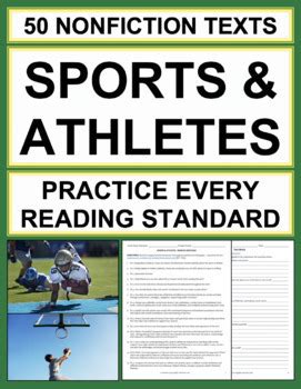 Sports Reading Comprehension Famous Athlete Nonfiction Texts Tpt