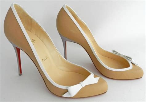 Christian Louboutin Nude Stiletto Heel With Bow At 1stDibs