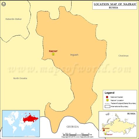 nazran location  nazran  russia map