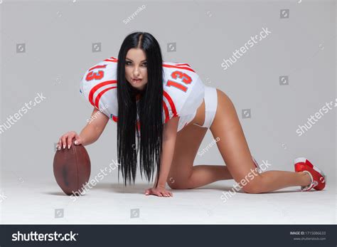 Side View Sexy Sporty Brunette Dressed Stock Photo 1715086633 Shutterstock