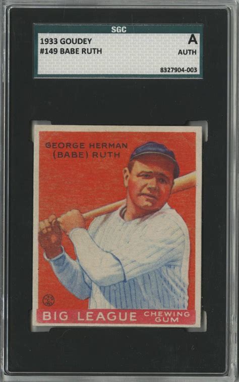 Lot Detail Goudey Babe Ruth Sgc Authentic