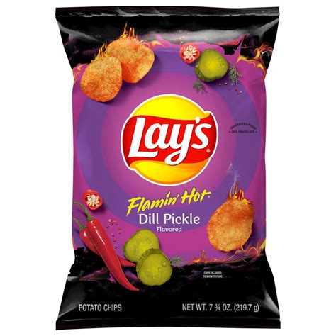 Lay S Potato Chips Flamin Hot Dill Pickle Flavored Oz Oz Shipt