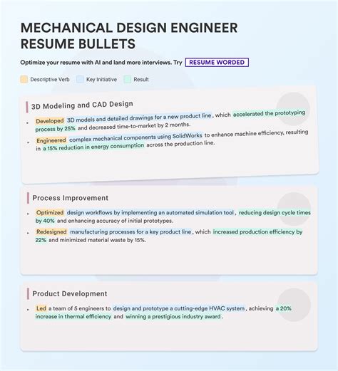 15 Mechanical Design Engineer Resume Examples for 2024