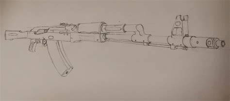 I drew an AK74. : r/drawing