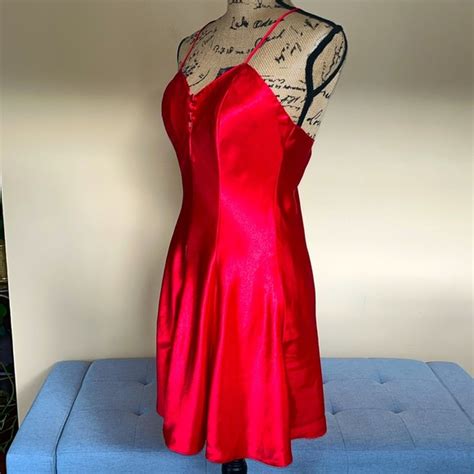 Romance Du Jour Inc Intimates Sleepwear Vintage Red Satin Lingerie Slip Dress Silky Teddy