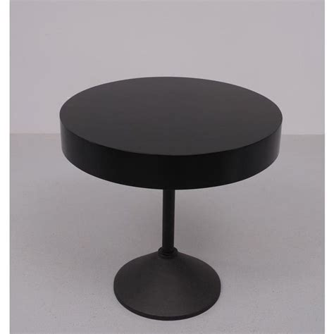 Black Round Side Table From Porada Arredi Italy 1980s