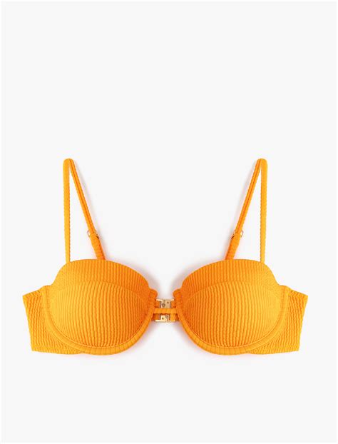 Turuncu Kad N Kar Labilir Ask L Dokulu Balenli Straplez Bikini St Sak Mm Koton