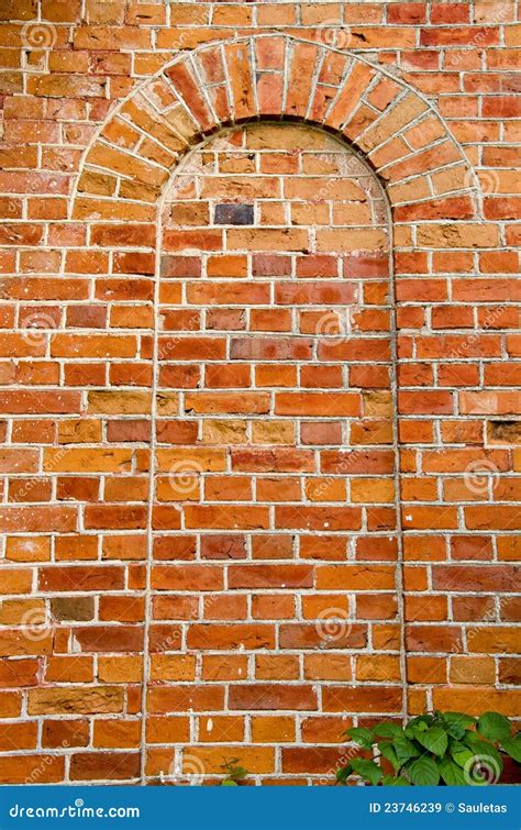 Background Ancient Red Brick Wall Arch Imitation Stock Image Image Of