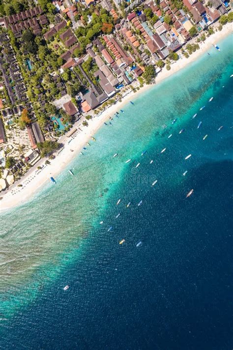 Aerial Of Gili Trawangan Beach In Lombok Indonesia Stock Photo Image