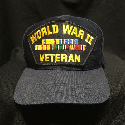 World War Ii Veteran Embroidered Hat Boardwalk Vintage