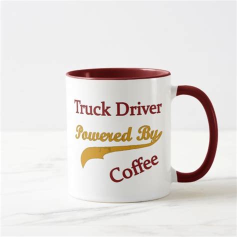 Truck Driver Powered By Coffee Mug | Zazzle