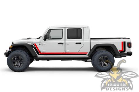 Retro Scrambler Graphics Decals For Jeep Gladiator 2020 Pink Black