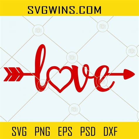 Love Heart Svg Love Svg Love With Heart Svg Heart Svg Valentine Svg