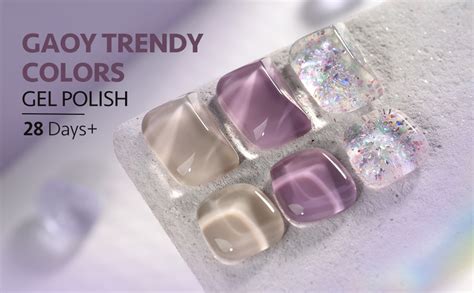 Amazon Gaoy Jelly Gel Nail Polish Colors Nude Gray Purple Glitter Sheer Soak Off Uv