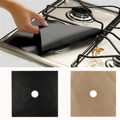 1pc Reusable Gas Range Stove Top Burner Protector Liner Cover Gas Oven