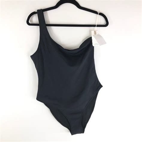Good American Swim Good American Good Compression Hot Shoulder Onepiece Swimsuit Black Us