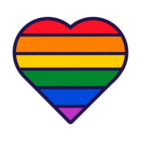 Outline Flag Heart Traditional Gay Pride Icon 24931996 Vector Art At Vecteezy