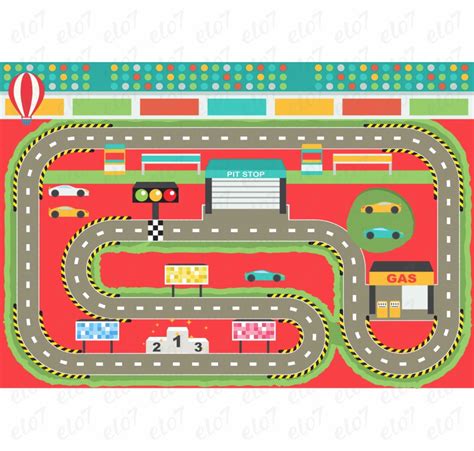 Tapete Ilustrativo Pista Hot Wheels Pit Stop X Cm T Elo