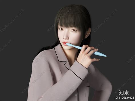 现代女人3d模型下载【id1106634024】知末3d模型网