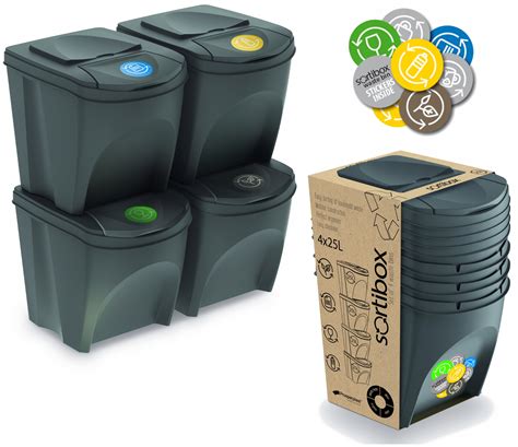 Купить Набор Корзины Контейнеры для Сортировки Мусора 4x25L (8000345598 ...
