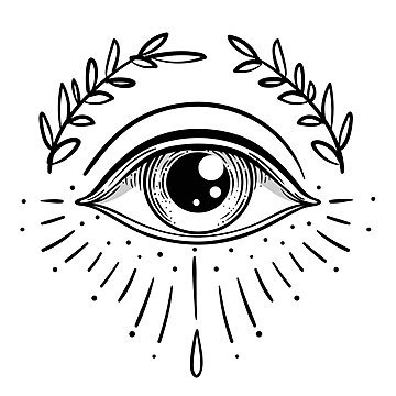 Masonic Allseeing Eye Tattoo Design Freemason Artwork Drawn Vector ...