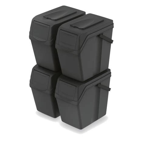 Ensemble De Poubelles De Tri Keden Sorti Box X L Noir Recyclage