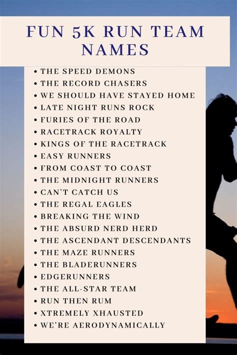 70 Fun And Exciting 5k Run Team Name Kids N Clicks