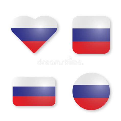 Russian Flag Sticker Set, Vector Illustration Stock Vector ...