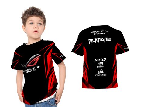 Kaos Anak Baju Jersey Gaming Republic Of Gamers E Sport Rog Full