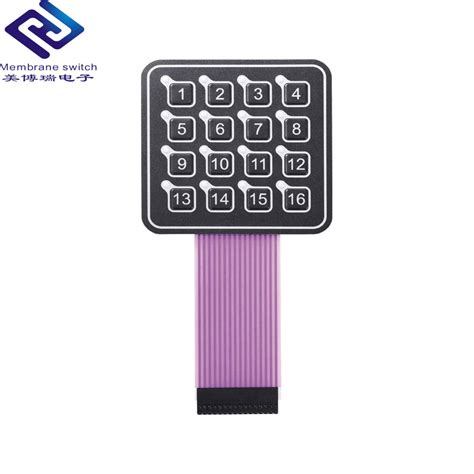 16 9 Key Membrane Switch Keypad With Metal Dome And Custom Color