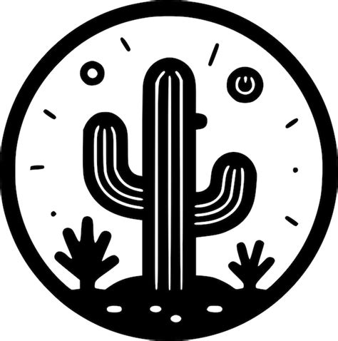 Premium Vector Cactus Black And White Isolated Icon Vector Illustration