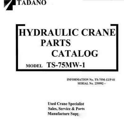 Tadano Crane Spare Parts Catalog Reviewmotors Co