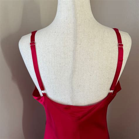 Vintage Victoria S Secret Gold Label Silk Red Long Chemise Slip Dress Gown Lingerie Boudoir