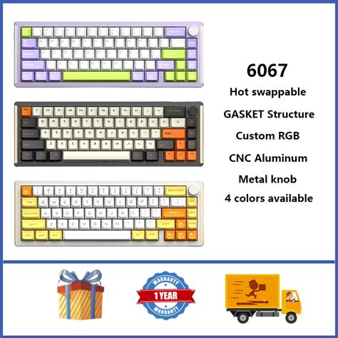 Monka Mechanical Keyboard Gasket Structure Rgb Hot Swappable Aluminum Custom Keyboard With