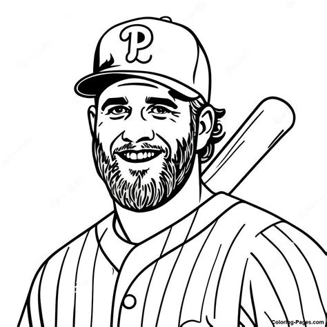 Bryce Harper In A Phillies Jersey Coloring Page | Coloring-Pages.com
