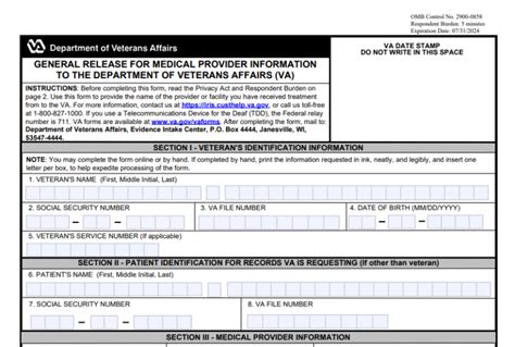 Va Form 21 4142a Printable