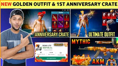 New Mythic Akm And Ultimate Outfit Bgmi 1st Anniversary Rewards Bgmi