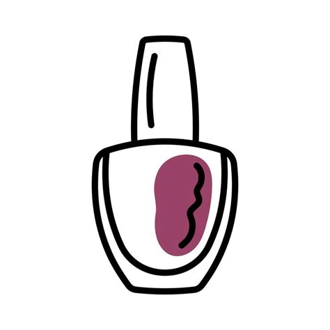 Nude Purple Nail Polish Icon With Black Line For Manicure Pedicure Vector Illustration