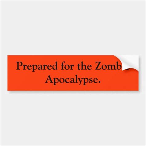 Zombie Apocalypse Bumper Sticker | Zazzle