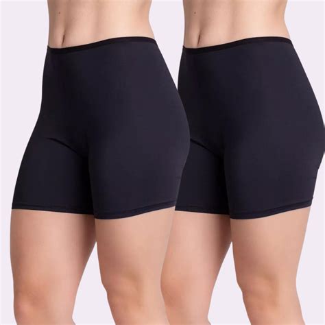 Kit Short An Gua Meia Perna Liso Conforto Segunda Pele Feminino Bermuda Moda Ntima Lingerie